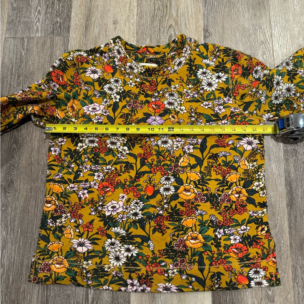 Anthropologie Mustard Floral Long-Sleeve Sweatshirt - Picture 3 of 3